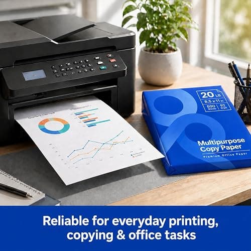 Copy Printer Paper 8.5" x 11", 20 lb, 92 Brightness, 1 Ream (500 Sheets) | Premium White for Office, School & Home | Jam-Free, Acid-Free | WD Bundle H888-2 (Packaging May Vary) thumbnail 3