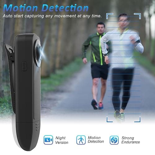 Mini Body Camera with Audio & Video Recording - Small POV Cam 1080P with 64G Card - Wearable Personal Portable Cameras Recorder DV - Night Version Camcorder for Security Work Records Guard Traveling thumbnail 4