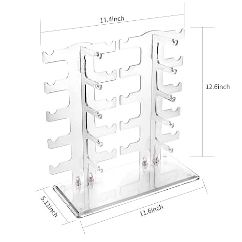 Lamoutor 2 Row Sunglasses Rack Holder Glasses Display Stand Transparent thumbnail 3