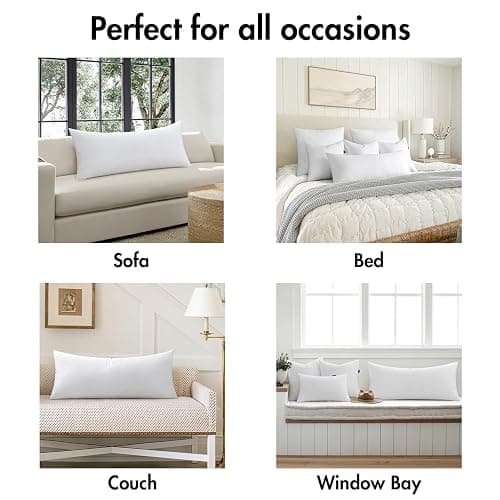 MIULEE 14x36 Inch Throw Pillow Insert Premium Throw Pillow Virgin Microfiber Stuffer Rectangle Pillow for Sofa Bed Couch thumbnail 5