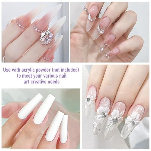 XIFEPFR Monomer Acrylic Nail Liquid 8.12fl.oz with 3 Size Acrylic Brushes for Acrylic Powder, MMA-Free Non-Yellowing EMA Monomer Liquid for Acrylic Nail Extension & Carving, DIY Home & Nail Salon Use thumbnail 4