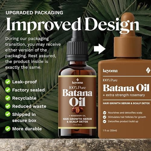 Keyoma Batana Oil for Hair Growth with Rosemary: Nourish & Detox Scalp for Thicker, Stronger, Longer Hair - 100% Organic Batana Oil from Honduras - Reduce Hair Loss (30 mL) thumbnail 2