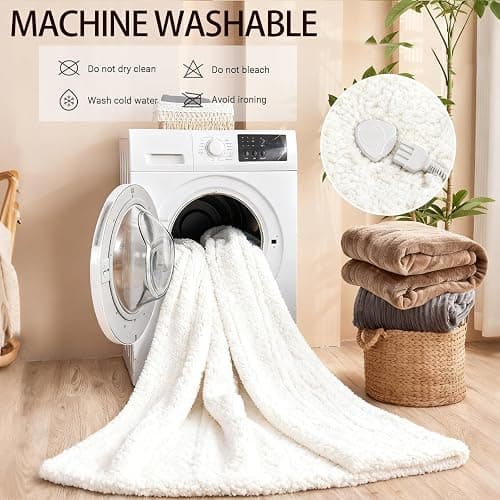 Heated Blanket Heated Throw, Electric Blanket 50"x60" Heating Blanket with 8 Hours Auto Off 10 Fast Heating Levels Machine Washable Sherpa Heated Blanket with Overheating Protection thumbnail 6