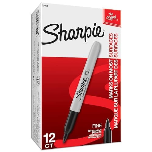 Sharpie Permanent Markers Set Quick Drying And Fade Resistant Fine Point Marker For Wood Plastic Paper Metal And More Drawing Coloring And Poster Marker Black 12 Count thumbnail 9