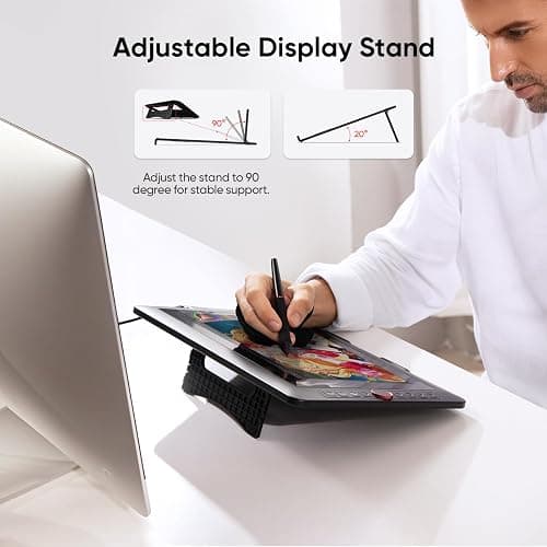 XPPen Drawing Tablet with Screen Full-Laminated Graphics Drawing Monitor Artist13.3 Pro Graphics Tablet with Adjustable Stand and 8 Shortcut Keys (8192 Levels Pen Pressure, 123% sRGB) thumbnail 6