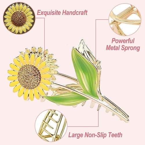 Flower Metal Hair Claw Clips 6 Pcs Cute Large Tulip NonSlip Hair Barrettes Strong Hold Hair Clamps Fashion Hair Accessories for Woman Girls with Long Thick Thin Curly Hair (A Style) thumbnail 2