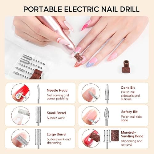 PEACECOLOR 58PCS Gel Nail Polish Set: 35+5 Colours Nail Gel Polish with Drill and Lamp, White Pink Red Nail Kit, Glossy Matte Glitter Base Top Coat, Salon Full Tools Set for Gifts thumbnail 4