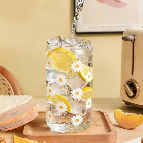 isolune Birthday Gifts For Women, Teen Girl, Her - Gift Baskets with Cute Daisy Aesthetic Glass Cups Gift Set 7pcs - Perfect for Girl, Sister, Daughter, Friends thumbnail 8