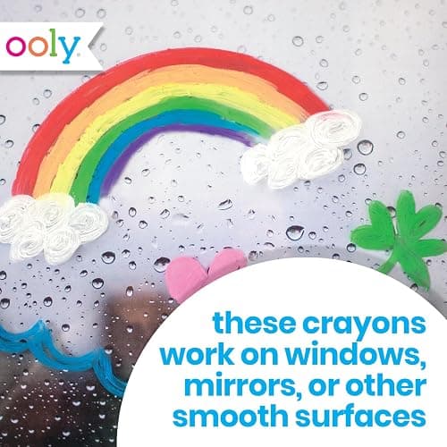 Ooly Rainy Dayz Gel Crayons for Kids - Set of 12 Rainbow Color Crayons for Glass and Paper Surfaces with Clear Plastic Crayon Case for Easy Portability - Safe and Non-Toxic thumbnail 6
