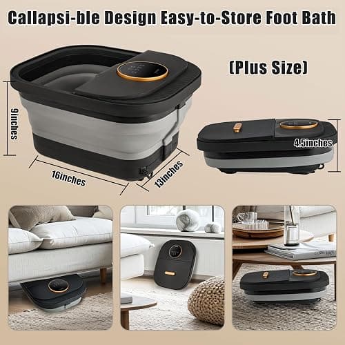 FOFOJÔY Foot Spa Bath Massager with Heat, Bubble, Temperature Control, Remote Control, Touchscreen, Pumice Stone, Pedicure Foot Spa Gift for Man Women Mother Father (Plus Size) thumbnail 7