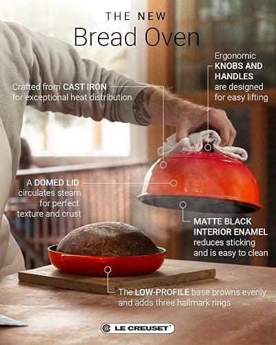 Le Creuset Enameled Cast Iron Signature Round Bread Oven, 9.5", Peche thumbnail 6
