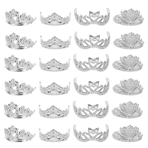 Toyvian 80pcs Miniature Dollhouse Queen Crowns Plastic Tiara Hair Accessories for Doll Dress Up Role Playing - Image 1