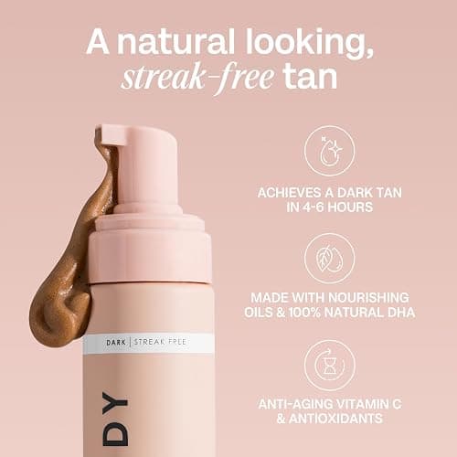Bali Body Self Tanner Mousse Dark – Sunless Tanning Foam for Body | Natural, Streak-Free, Fake Tan | Vegan, Cruelty-Free, Organic Self Tan Mousse for All Skin Types (200ml/6.7 fl oz) thumbnail 4