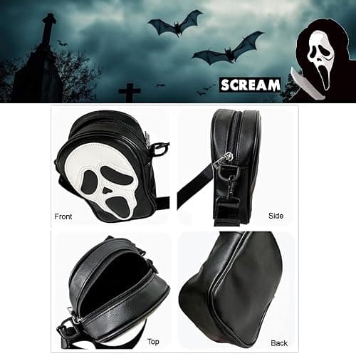 Tapp Collections Scream Ghost Face PU Crossbody Goth Sling Bag for Men And Women thumbnail 4