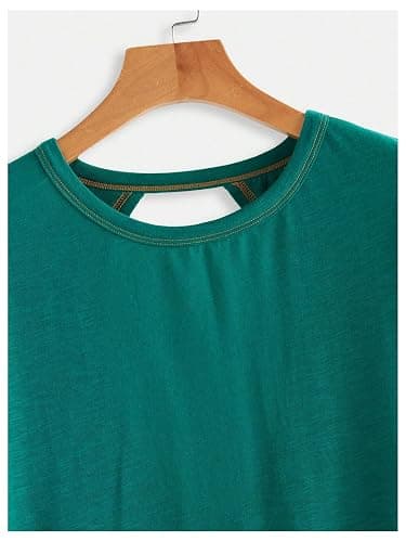 SOLY HUX Women Open Back Tops Workout Backless Tee Casual Athletic Shirts Short Sleeve Oversized Gym T Shirt thumbnail 5
