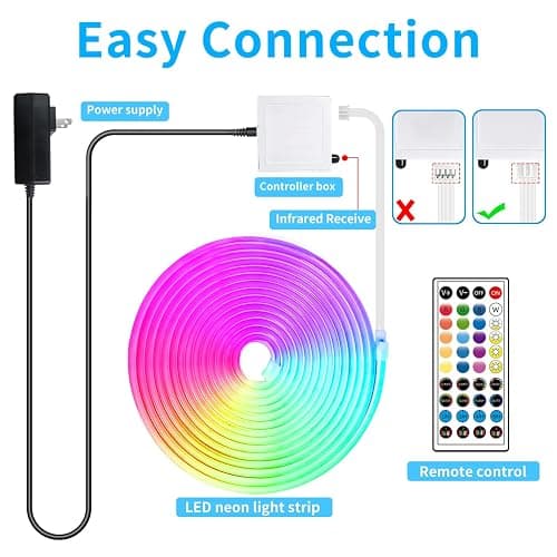 segrass 66ft Waterproof LED Strip Lights with Remote,Color Changing Music Sync App Control LED Lights for Bedroom, Living Room, Dorms, Room Décor thumbnail 7