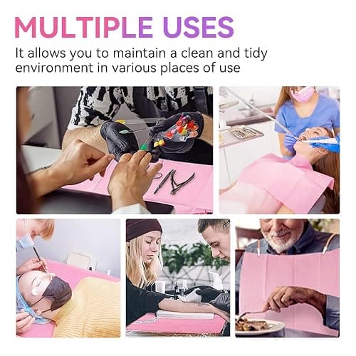 Makartt Disposable Nail Mats: 50 Pcs 3-Layer Absorbent Nail Table Pads with PE Backing, 18 x 13 Inch Nail Desk Protection for Manicure, Pedicure, Acrylic Gel Practice, Salon Home DIY, Pink thumbnail 6