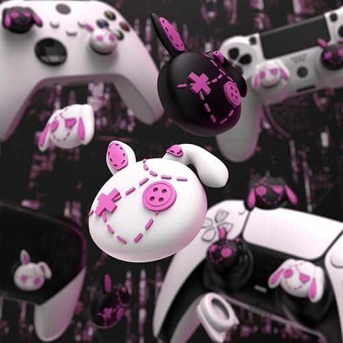 playvital Capuchons pour ps5 Manette Cover Joystick pour ps4,pour Xbox Series X S,Thumb Grip Caps pour Xbox One,Protection de Stick Analogique pour Switch Pro Controller,Lapin Punky Mignon thumbnail 5