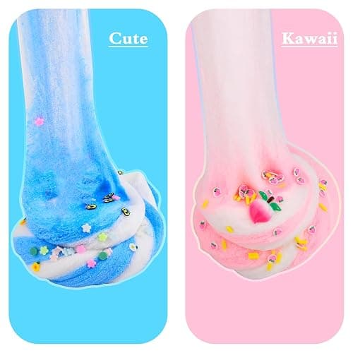 2 Pack Cloud Slime Kit with Blue Cake and Pink Charms, Scented DIY Slime Supplies for Girls and Boys, Stress Relief Toy for Kids Education, Party Favor, Gift and Birthday thumbnail 6