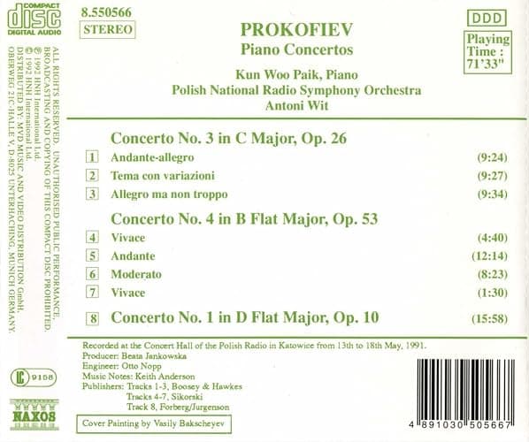 PROKOFIEV: Piano Concertos Nos. 1, 3 and 4 thumbnail 2
