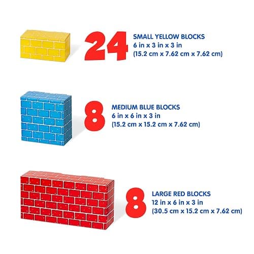 Melissa & Doug Jumbo Extra-Thick Cardboard Building Blocks - 40 Blocks in 3 Sizes thumbnail 4