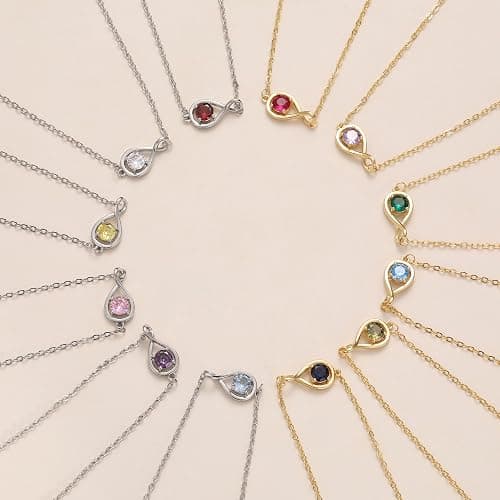 JSJOY Infinity Birthstone Bracelets for Women Unique Birthday Christmas Gifts for Women Mom Dainty Gold Silver Birthstone Bracelet Wedding Gifts thumbnail 5