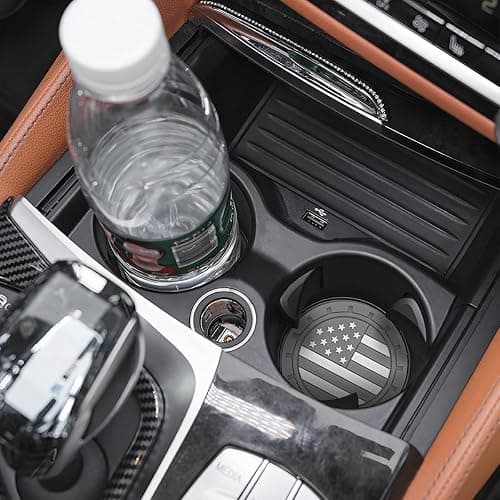 AUCELI 4 Pack Car Cup Holder Coasters, Colored American Flag US Flag Insert Car Cup Coaster, 2.75 Inch Anti Slip Shockproof Embedded Drink Mat, Vehicle Interior Decor Accessories thumbnail 5