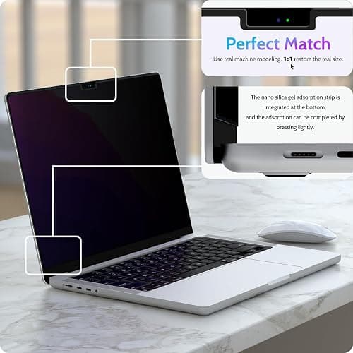 Peslv Magnetic Privacy Screen for MacBook Air 15 Inch (2023-2026, M2 M3 M4 M5) - A2941 A3114 A3241 A3448, 15inch Removable Matte Anti Blue Light Glare Filter for Mac Air 15.3" Laptop Computer thumbnail 6