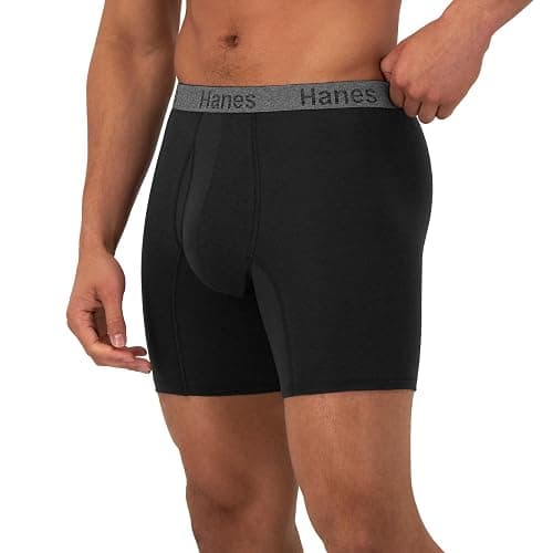 Hanes Men's Underwear Boxer Briefs or Long-Leg Boxer Briefs Pack, 3 Pack, No-Ride-Up, Stretch-Cotton Men Clothing thumbnail 3