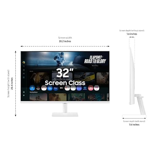 Samsung 32” Smart Monitor M7 (M70F) 4K UHD Display, Samsung Vision AI, Smart TV Apps, Gaming Hub, USB-C, HDMI and USB-A, White, LS32FM703UNXZA, 2025 thumbnail 4