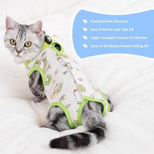 Coppthinktu Cat Recovery Suit Female, Breathable Cat Onesie After Surgery Female for Abdominal Wounds or Skin Diseases, Surgery Recovery Suit Kitten Surgical Onesie After Spay Wear Anti Licking thumbnail 6