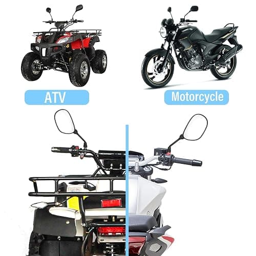 ATV Rear View Mirror, 360 Degrees Ball-Type ATV Side Rearview Mirror with 7/8" Handlebar Mount for Motocycle Scooter Moped Sportsman Dirt Bike Cruiser 4 wheeler mirrors thumbnail 7