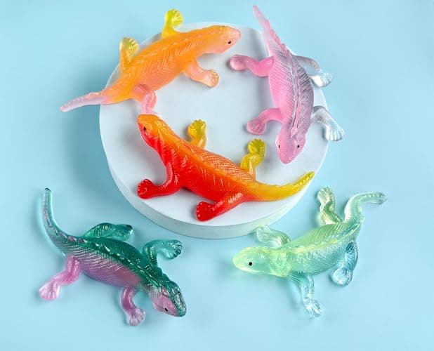 YIWLFQH 5 PCS Super Sticky Gradient Color Series Cute Soft Lizard Mochi Squishy Toys,Fidget Toys,Stress Relief Squeeze Toys,Gift Collection Kids Toys thumbnail 6