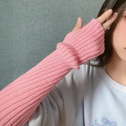 VTTDB Arm covers cute women kawaii japanese harajuku Y2k Arm Warmer for Girls Goth Gloves Fingerless Knitted Arm Sleeve thumbnail 3