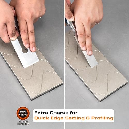 SHARPAL 145H 10 x 4 Inch Diamond Lapping Plate, Whetstone Flattener, Extra Coarse 220 Grit for Coarse Sharpening and Flattening Stones, Fix & Re-levelling any Whetstone and Sharpening Stones thumbnail 5