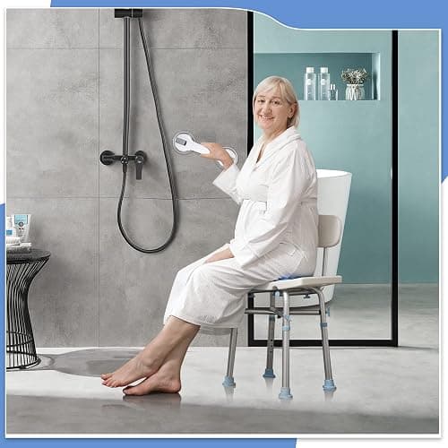 Grab Bars for Bathtubs and Showers, 12 Inch Shower Handle Strong Suction Cup Grab Bar for Shower Chair Stool, Bathroom Safety Bar for Seniors, Elderly, Handicap (2 Pack) thumbnail 2