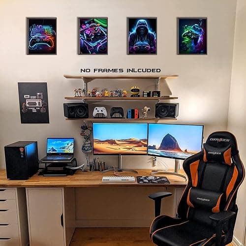 Ucninvd Game Posters Wall Art Set of 9, Neon Gaming Wall Decor Game Room Decor Paintings, Video Gamer Accessories Canvas Picture Prints for Boys Gamer Teen Room Bedroom Decor 8x10In Unframed thumbnail 6