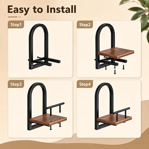 Amaoot Floating Shelves Set for 3, Wall Plant Holder Shelf, Wall Planters | Wall Planters for Indoor Plants, Hanging Shelves Wall Shelf Plant Holder for Living Room Decor, Bathroom, Bedroom, Kitchen thumbnail 6