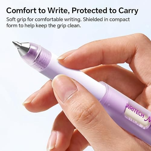 WRITECH Morph Extendable Gel Pens: 0.7mm Medium Point Black Ink Pocket-to-Full-Size Design Translucent Soft Grip Barrel Includes 2 Pens and 2 Refills Dual-Length Pocket Pen 4.6" to 6.1" thumbnail 3