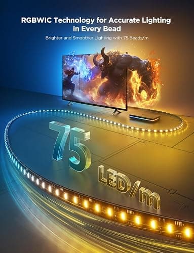 Govee HDMI 2.1 Sync Box 2, AI Sync Box with TV Backlight, Supports 8K@60Hz, 4K@144Hz, VRR and ALLM, Works with Matter and Alexa, RGBIC LED Light Strip for 55-65 inch TVs, 75 LEDs/m thumbnail 5