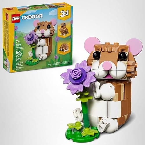 LEGO Creator 3 in 1 Cute Hamster with a Flower Building Toy for Girls & Boys, Ages 7+ - Kids Build a Hamster, Hedgehog or Eagle Animal Figure - Gift Idea for Birthdays - 31376 thumbnail 7