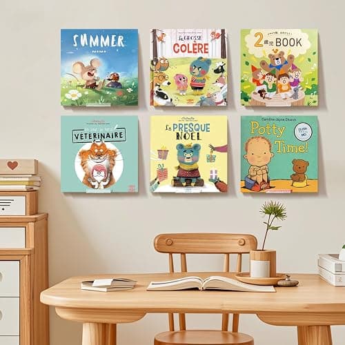 HEKORE 6 Pcs Vinyl Record Display Shelf Wall Mount, Self Adhesive Clear Acrylic Album Holder, Invisible Floating Shelves for Wall No Screw, CD Shelf, Kids Bookshelf thumbnail 5