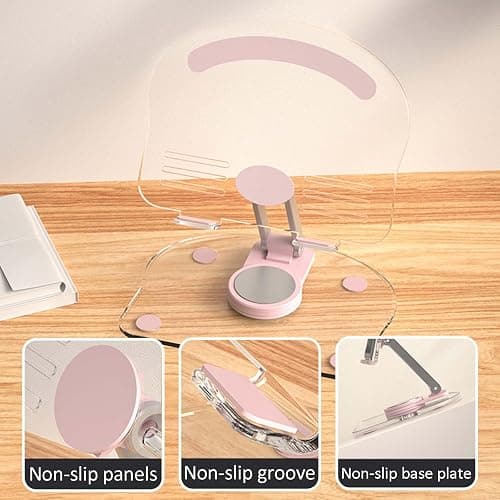 XIYIASUN 360 Degree Rotating Mobile Tablet Stand, Adjustable Tablet Holder-Adjustable Foldable Desktop Table Holder Base,Multi-Angle, Non-Slip Silicone Base,Portable iPad Stand for Desk thumbnail 3