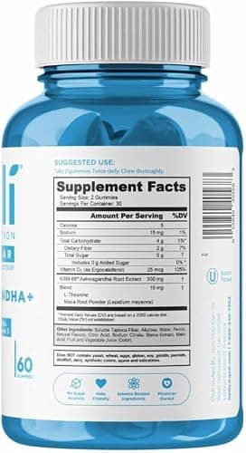 Goli Zero Sugar Ashwagandha Gummies with KSM-66, L-Theanine, Maca and Vitamin D - No Sugar Alcohols - Vegan, Keto-Friendly, Non-GMO thumbnail 6