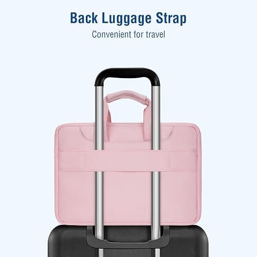 MOSISO 360 Protective Laptop Bag 15.6 inch, 15-16 inch Computer Bag Compatible with MacBook Air 15 inch/Pro 16 inch, HP,Dell,Lenovo,Asus,Notebook, Laptop Carrying Case with Strap&Handle, Pink thumbnail 7