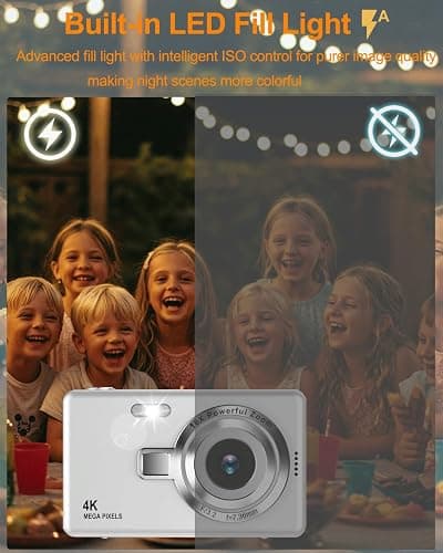 Digital Camera, 1080P 44MP Compact Cameras with 32GB Memory Card, Simple Digital Camera with Anti-shake,Portable Small Camera 2.4" LCD Screen Vlogging Camera for Kids 6-16 Beginner Student thumbnail 8