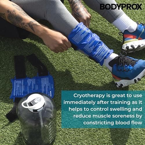 BODYPROX Shin Splint Ice Pack 2 Pack - Reusable Cold and Hot Wrap for Shin Splints Pain Relief, Flexible Ice Pack for Runners thumbnail 5