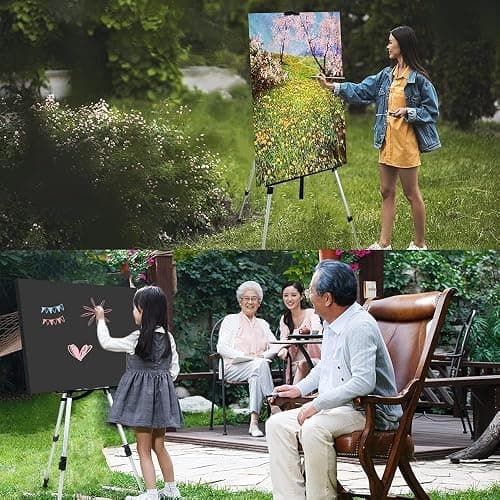 Art Easel Stand for Painting and Sign - RRFTOK 17 to 66 Inch Adjustable Aluminum Tripod Easels for Display, Portable Canvas and Poster Stand with Carry Bag for Beginners, Students and Classroom Use thumbnail 5