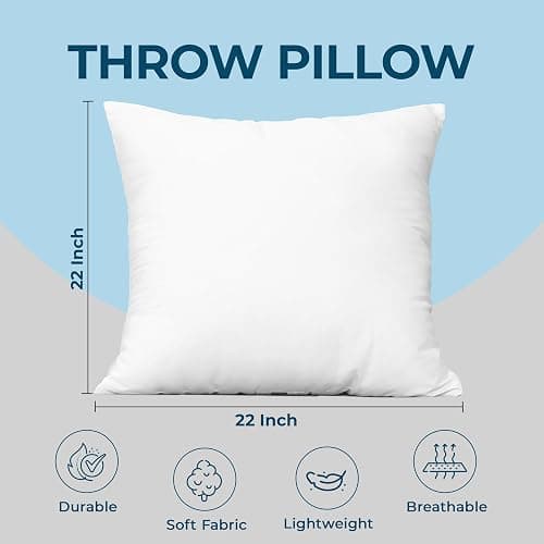 Utopia Bedding Throw Pillows (Set of 4, White), 22 x 22 Inches Pillows for Sofa, Bed and Couch Decorative Stuffer Pillow thumbnail 3