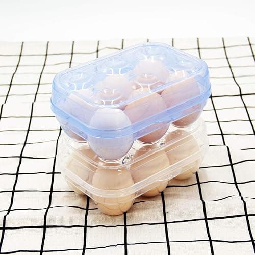 JAMOR 6 Grid Egg Storage Box Refrigerator Crisper Egg Protection Box Portable Egg Carriage Container For Camping Picnic Essential (Blue) thumbnail 3
